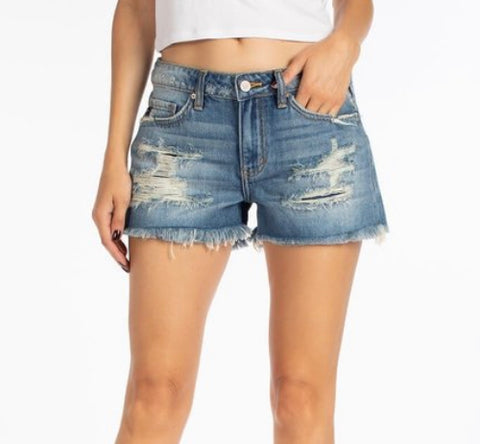 Scalloped Black Shorts