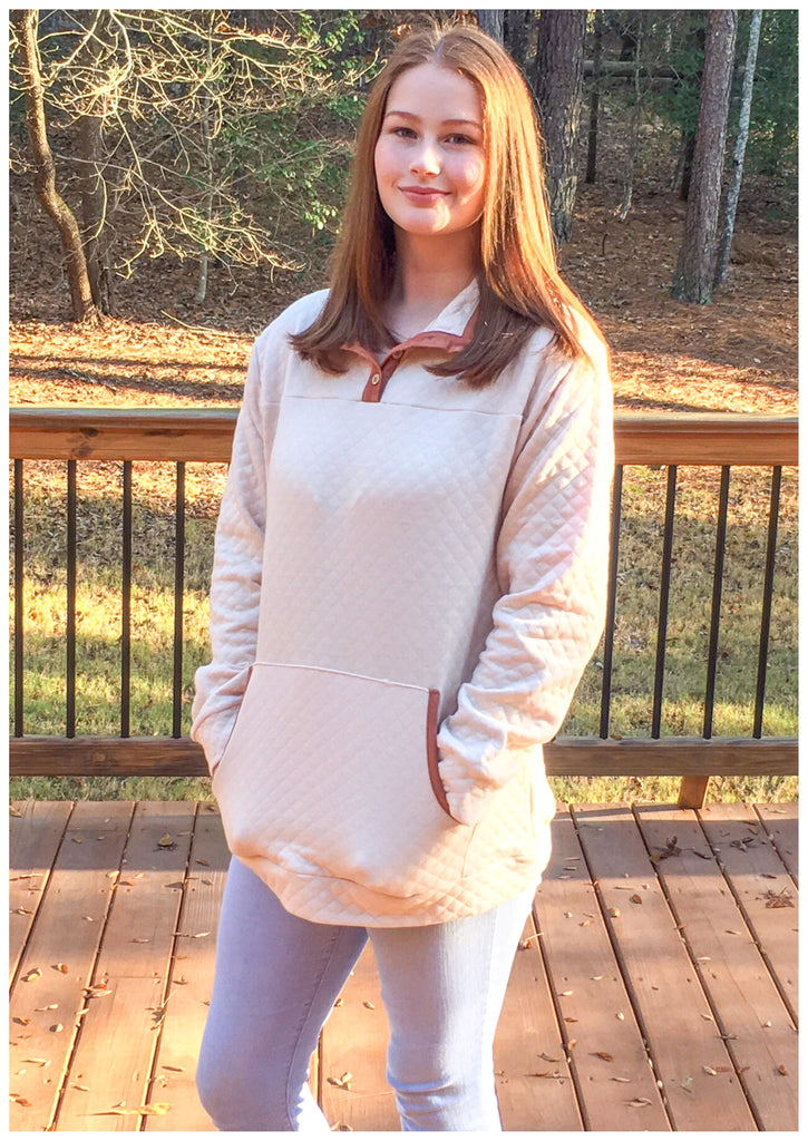 Quilted Cream Pullover (S-L)