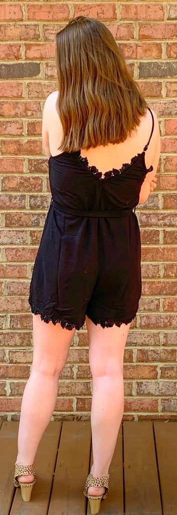 Sunny Days Lacy Black Romper (S-L)