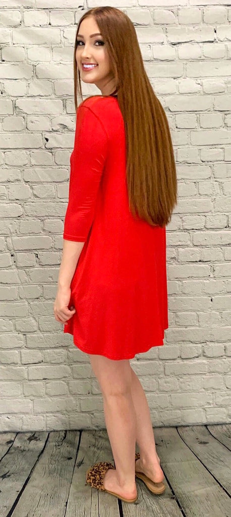 Red Hot Piko Dress (S-L)