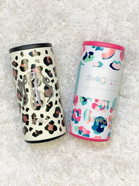 Printed Swig Shimmer Skinny Can Coolers (12 Oz.)