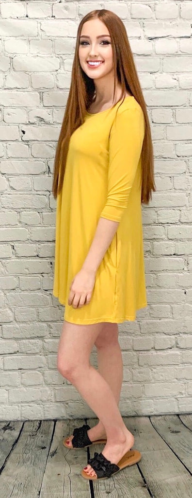 Mustard Mania Piko Dress (S-L)