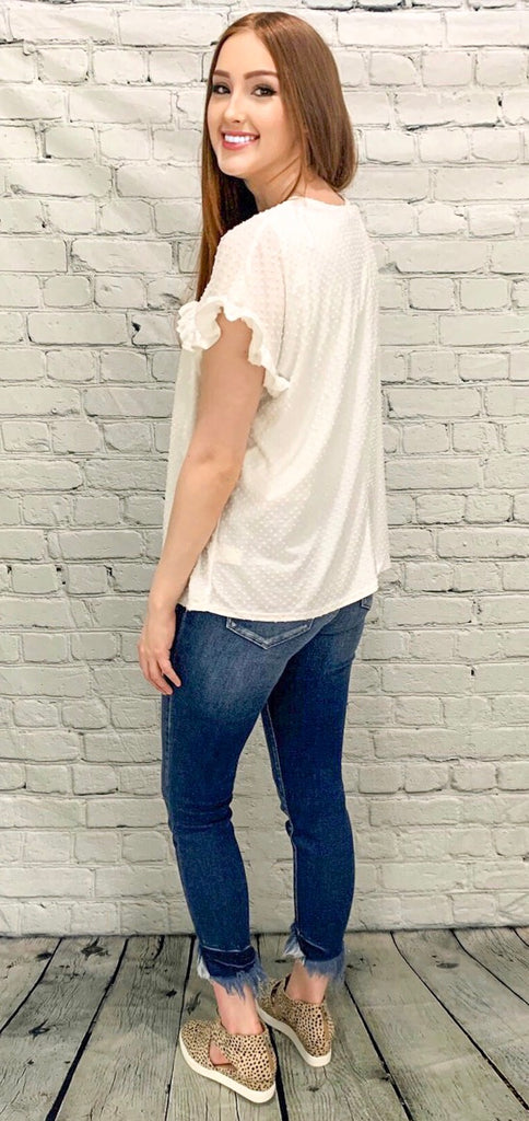 Swiss Dot Cream Blouse (S-2XL)