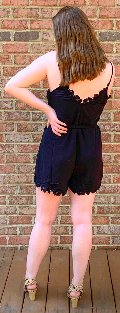 Sunny Days Lacy Black Romper (S-L)