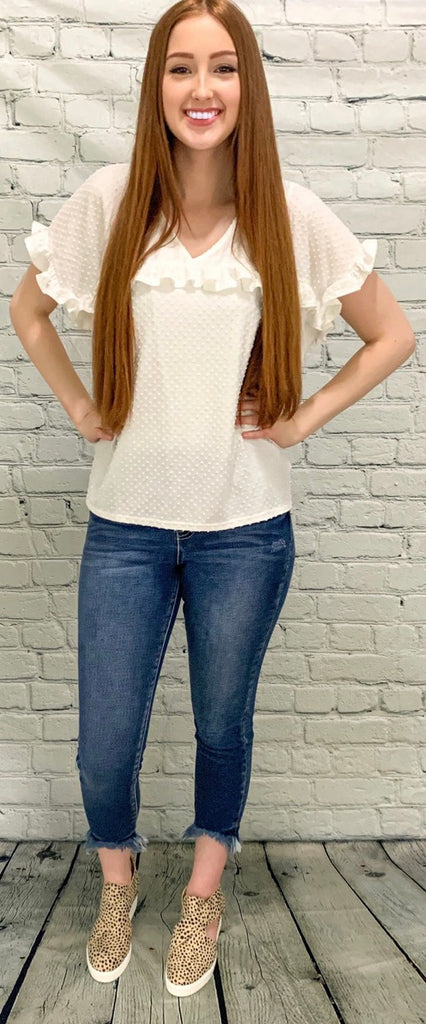 Swiss Dot Cream Blouse (S-2XL)