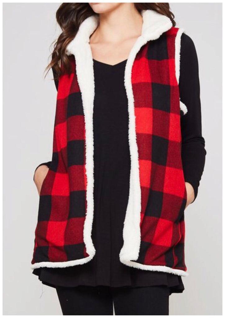 Buffalo Plaid Vest (S-XL)
