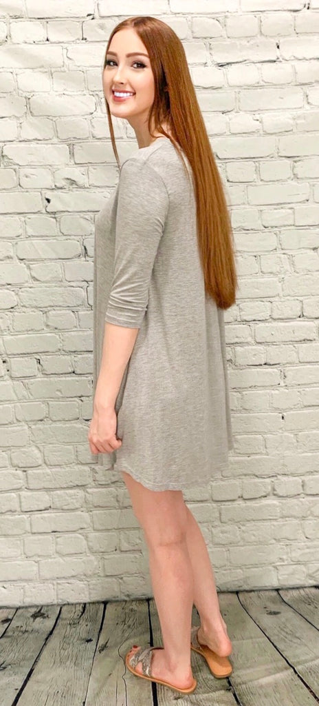 Gray Skies Piko Dress (S-L)
