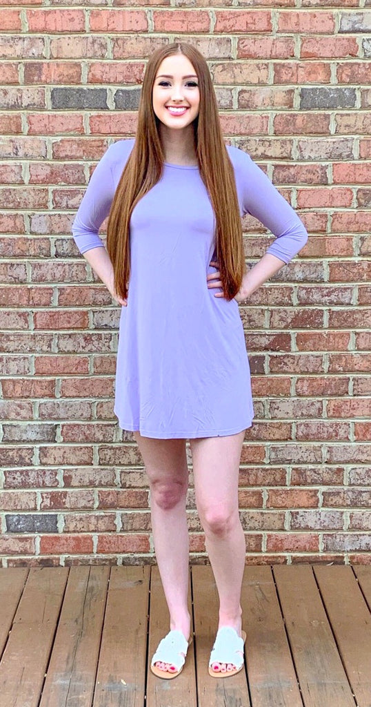 Lovely in Lavender Piko Dress (S-L)