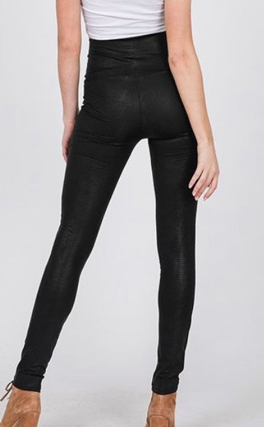 Black Snakeskin Print Leggings (S-3XL)