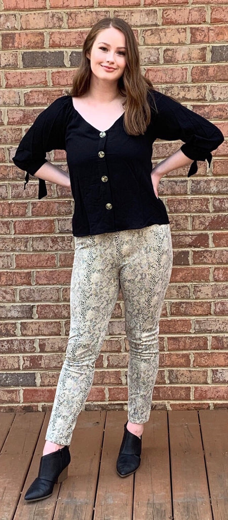 Buttons & Bows Blouse (S-3XL)