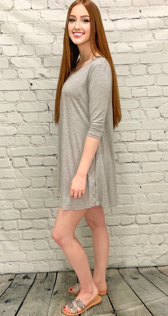 Gray Skies Piko Dress (S-L)