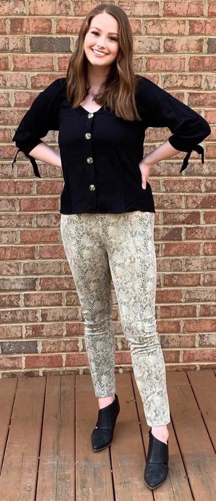 Buttons & Bows Blouse (S-3XL)