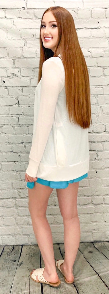 Take Me to the Caribbean Aqua Piko Dress (S-L)