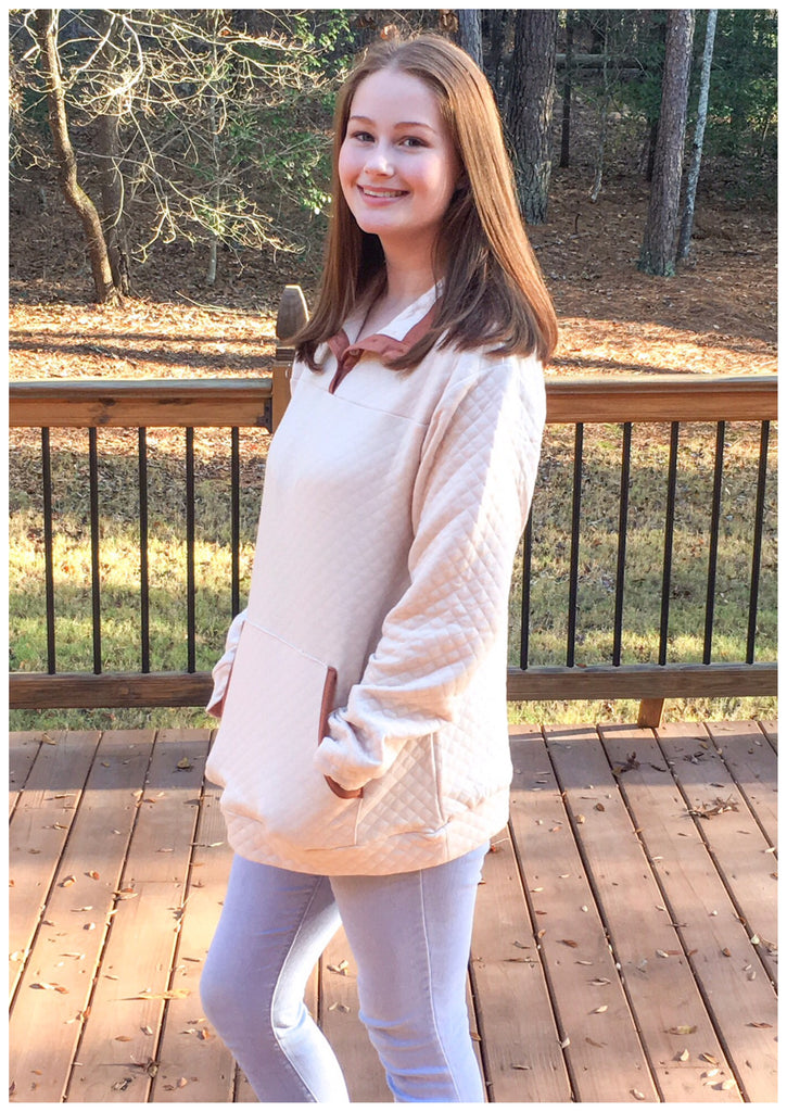 Quilted Cream Pullover (S-L)