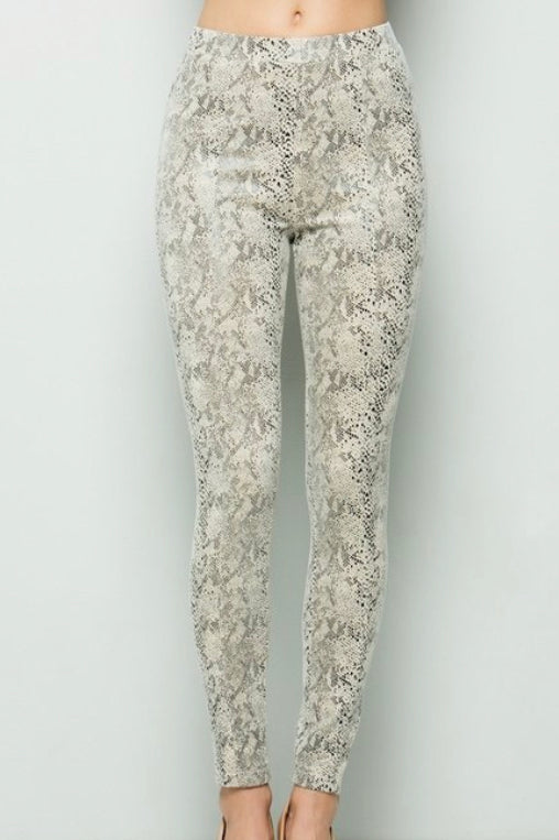 Beige Snakeskin Leggings (S-3X)