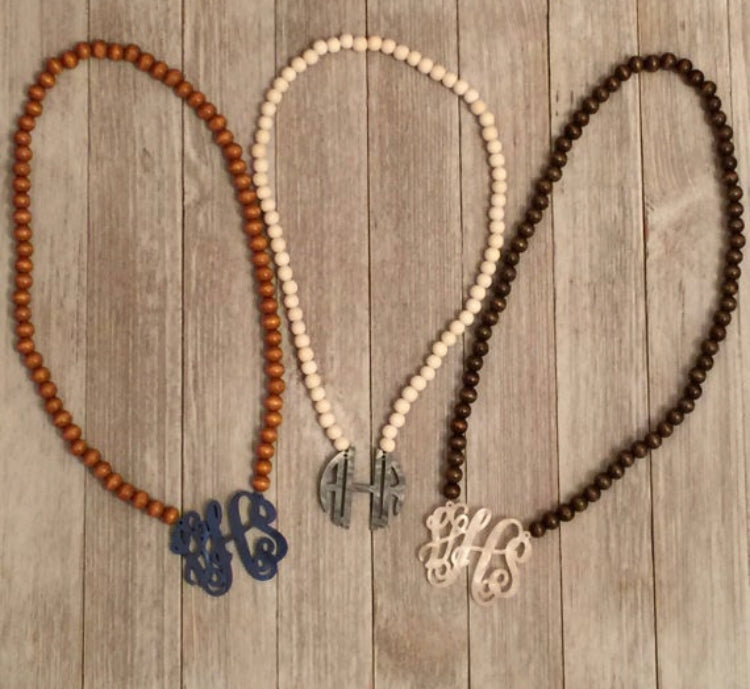 Floating Personalized Beaded Necklace