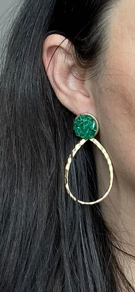 Green Crystal Earrings