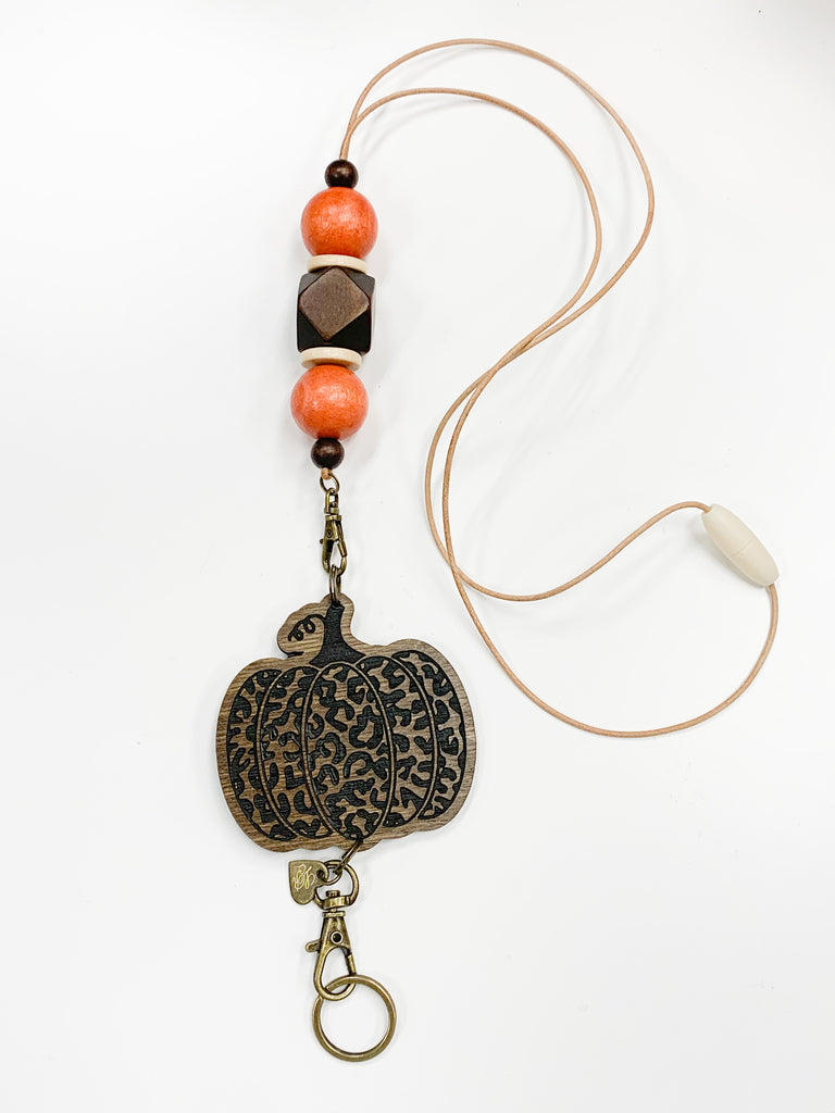 Leopard Pumpkin Lanyard