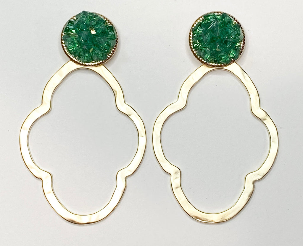 Green Crystal Earrings