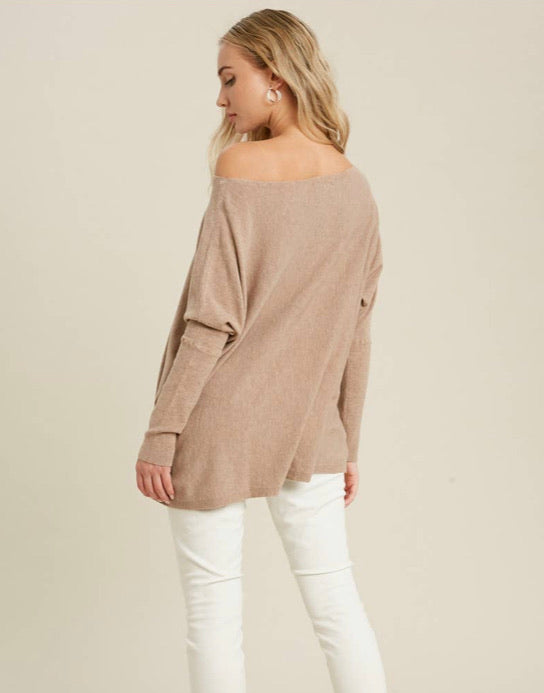 FLOWY BOATNECK DOLMAN TUNIC (S-L)