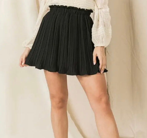 Scalloped Black Shorts