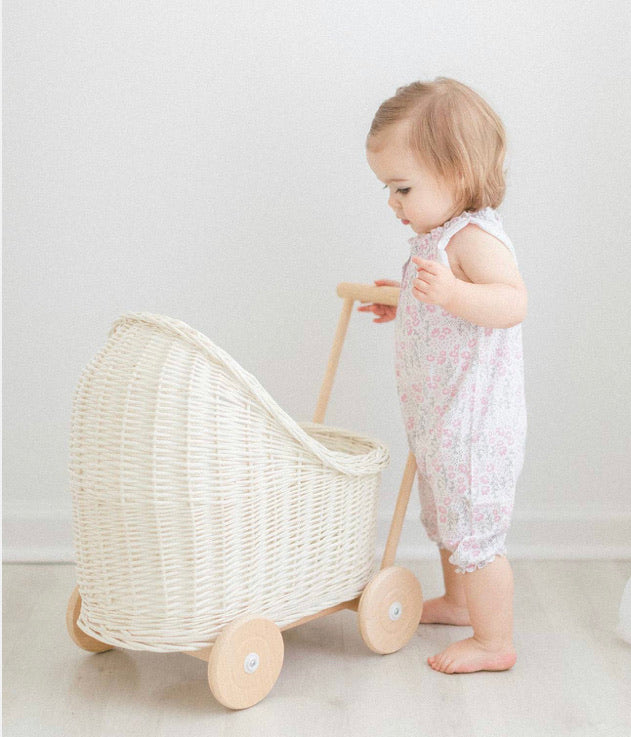 Angel-Sleeve Romper—Allie Floral (Feather Baby)