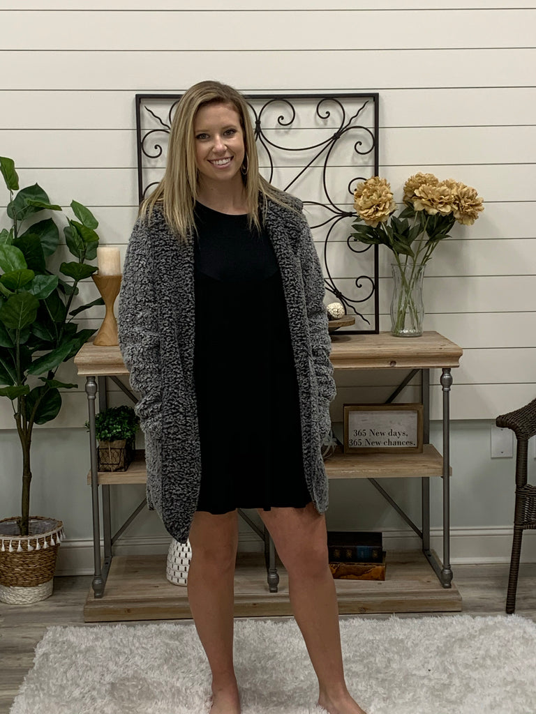 Two Tone Sherpa Hoodie (S-L)