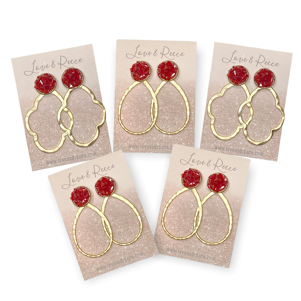 Red Crystal Earrings