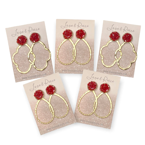 Valentine’s Day Beaded Chain of Heart Earrings