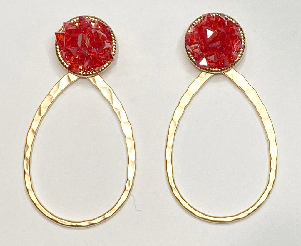 Red Crystal Earrings