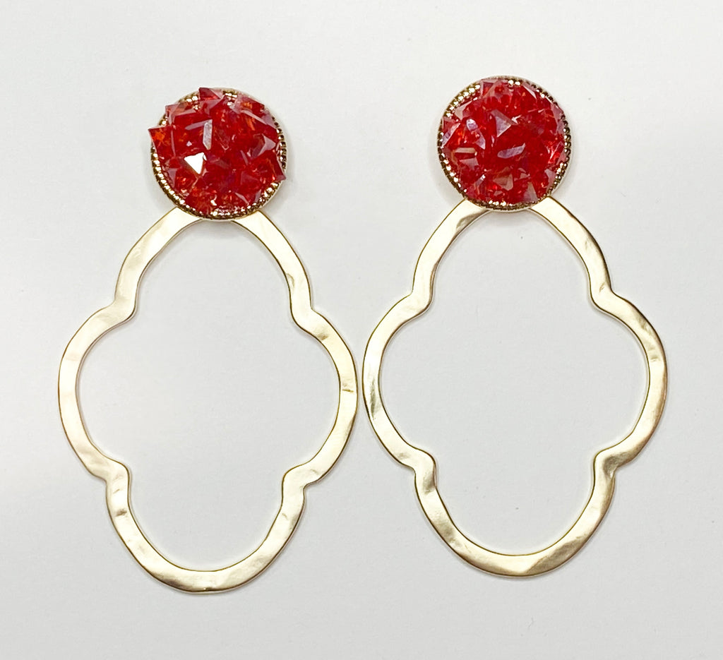 Red Crystal Earrings