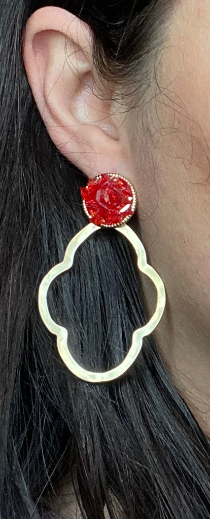 Red Crystal Earrings