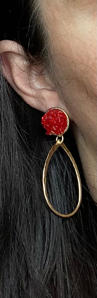Red Crystal Earrings