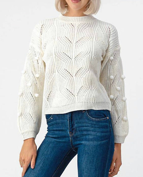 Pom Pom Knit Sweater (S-L)