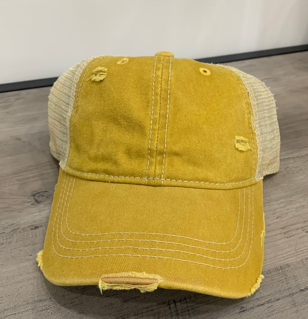 C.C Distressed Caps (multiple colors)