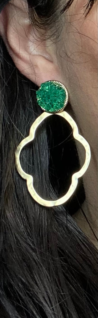 Green Crystal Earrings