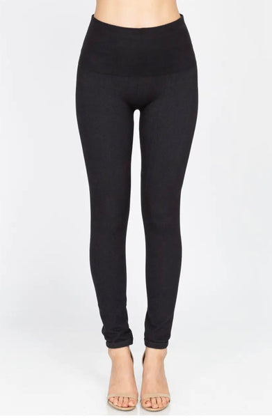 AMORE MIO TUMMY TUCK JEGGINGS BLACK