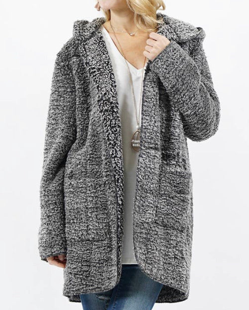 Two Tone Sherpa Hoodie (S-L)