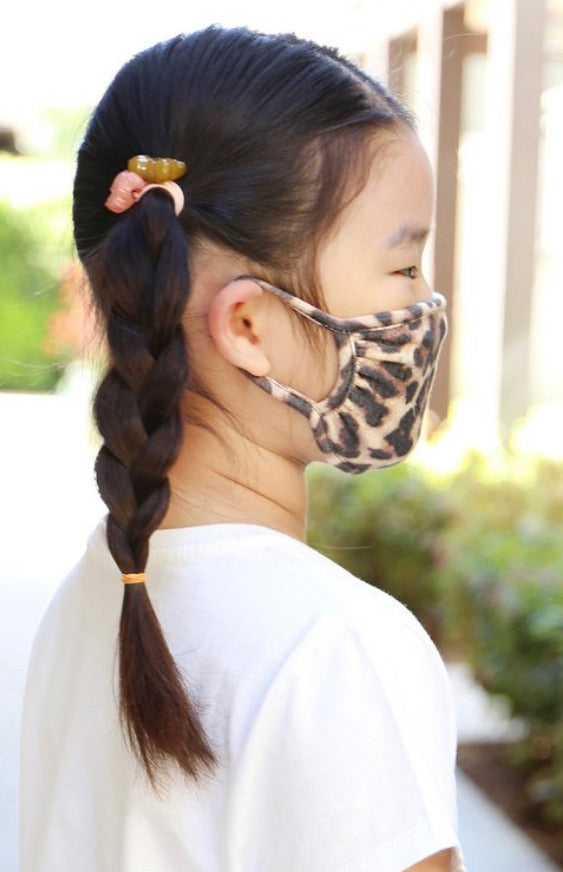 Taupe Leopard Face Mask (kid size)