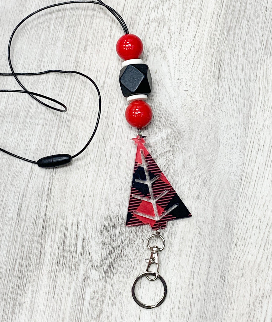 Buffalo Plaid Christmas Lanyard