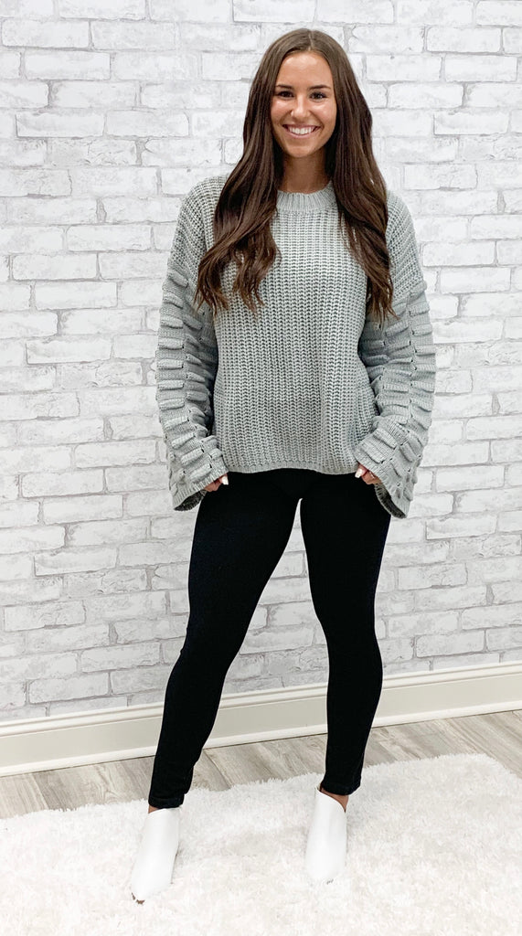 Gray Pom Pom Sweater (S-L)