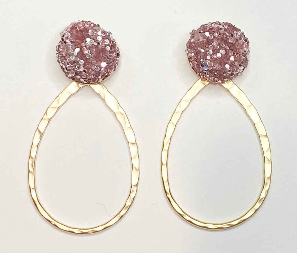 Blush Glitter Earrings