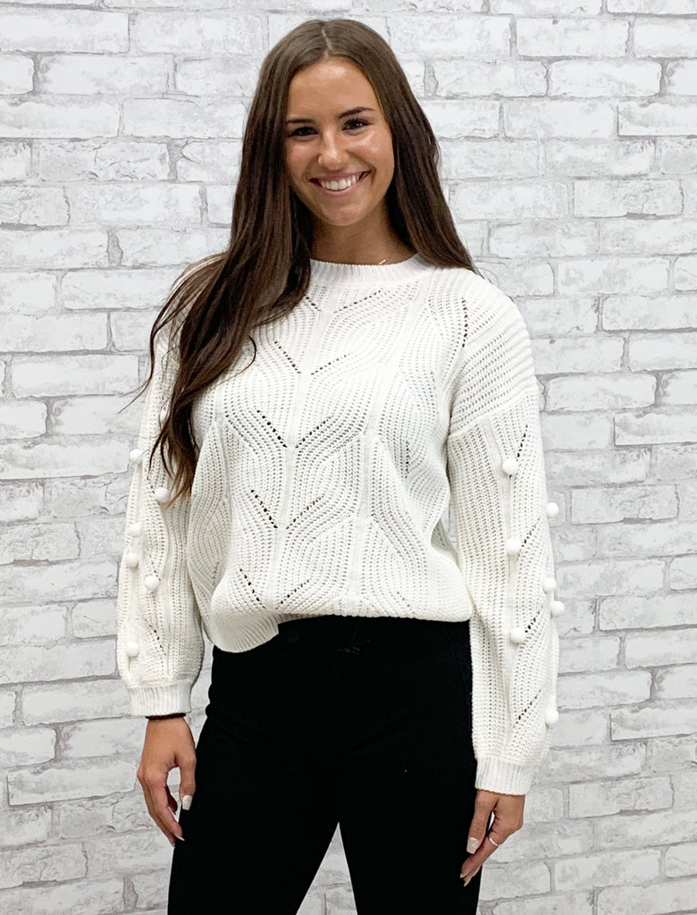 Pom Pom Knit Sweater (S-L)