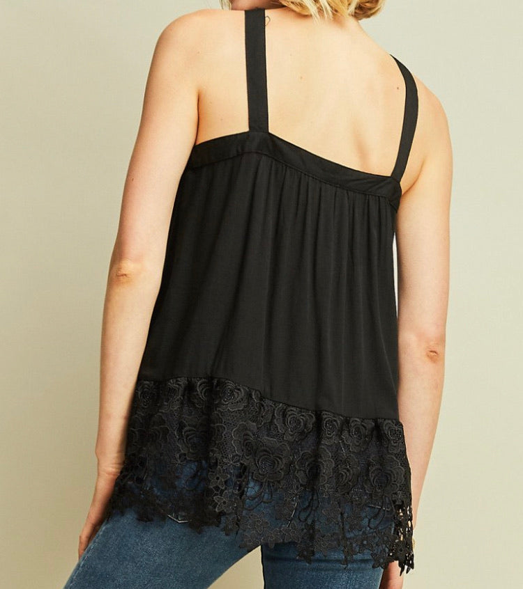 Lacy Black Halter