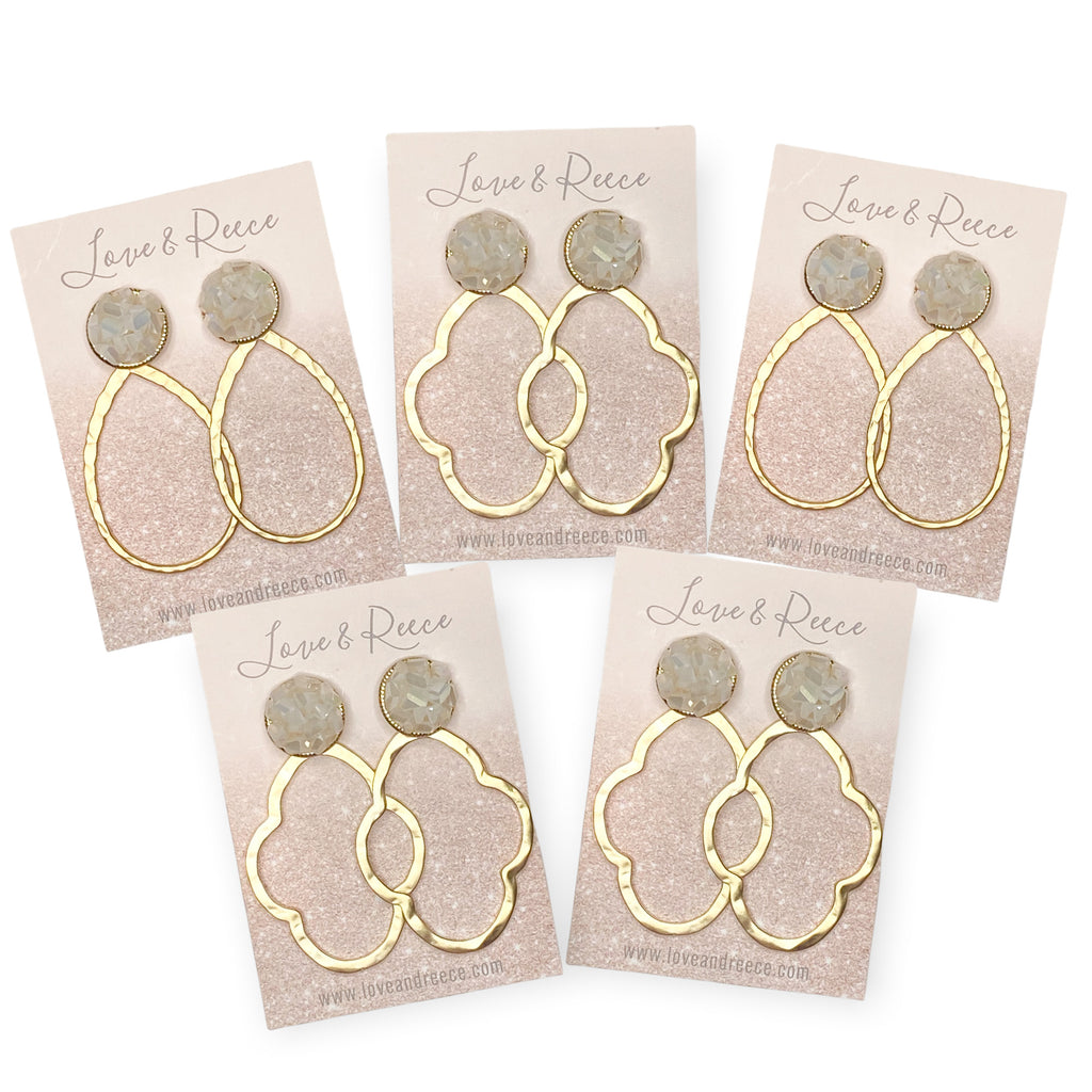 White Crystal Earrings
