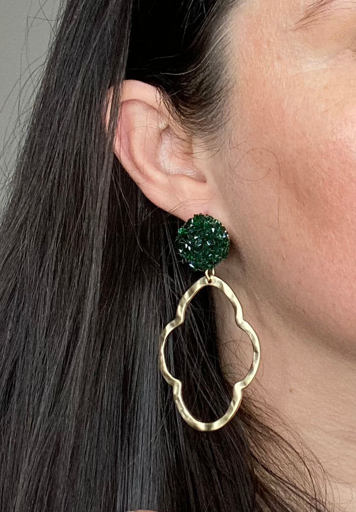 Emerald Glitter Earrings