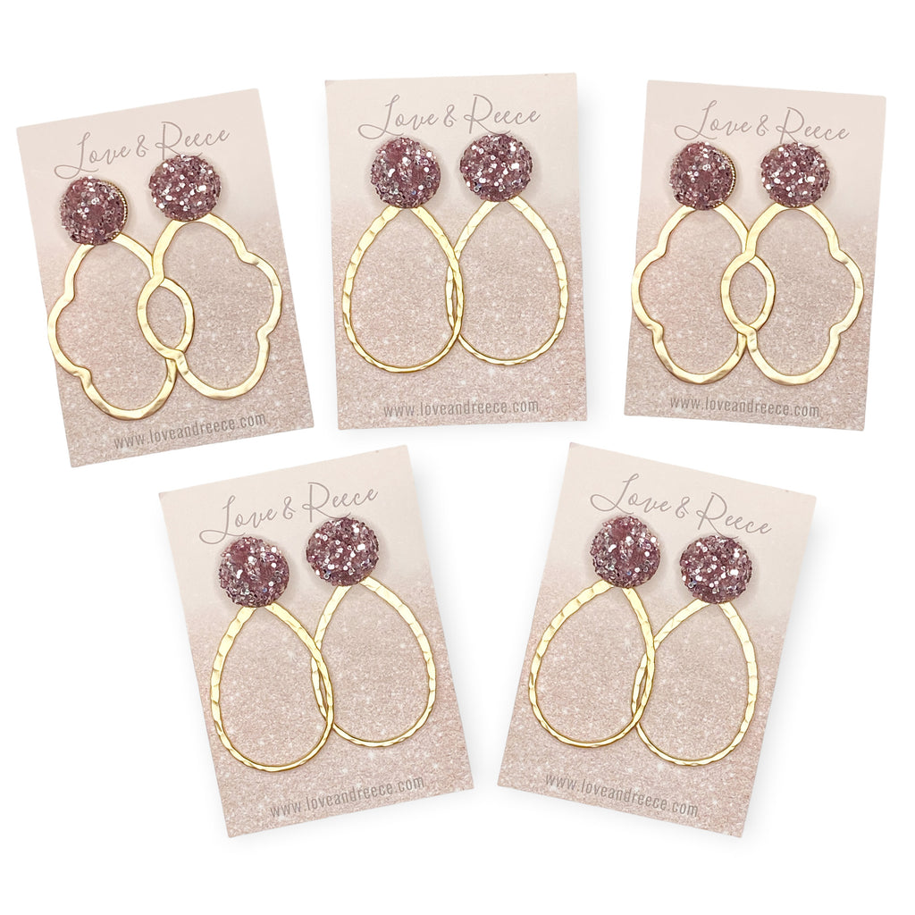 Blush Glitter Earrings