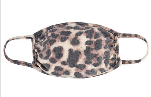Taupe Leopard Face Mask (kid size)