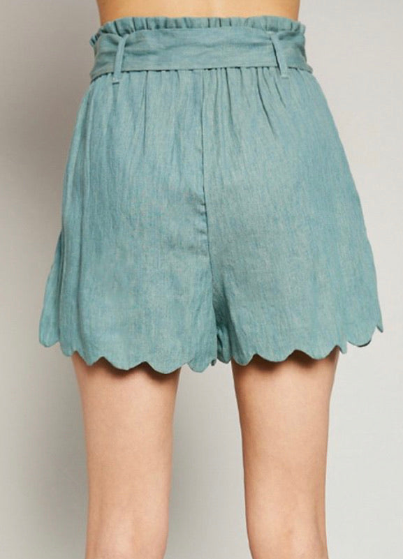 Scalloped Seafoam Shorts