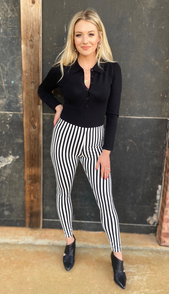 High Waist Striped Leggings (S-L)